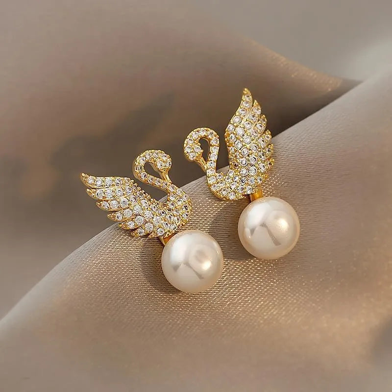 Swan Auricular Earrings