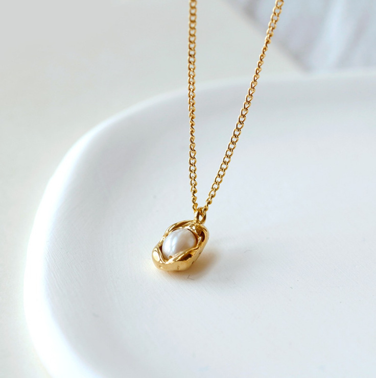 Stainless steel Ocean's Charm Pearl Pendant