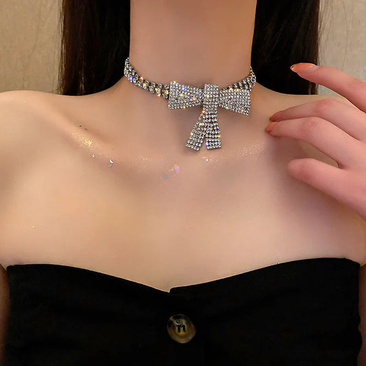 Fairy Style Elegant Lady Water Droplets Alloy Plating Inlay Rhinestones Women's Choker